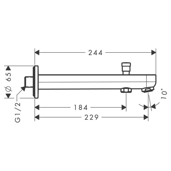 HG Metris S Излив на ванну 228 мм, цвет: хром HG Metris S Излив на ванну 228 мм, цвет: хром
