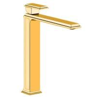 Gessi Eleganza Смеситель для раковины на 1 отверстие, высокий, без донного клапана, цвет: золото
