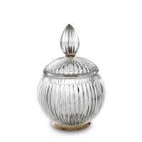 3SC ELEGANCE Баночка универсальная, D=12/h18 см, с крышкой, настольная, цвет: прозрачный хрусталь/золото 24к. 3SC ELEGANCE Баночка универсальная, D=12/h18 см, с крышкой, настольная, цвет: прозрачный хрусталь/золото 24к.