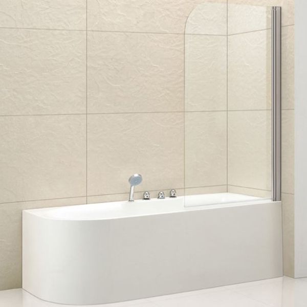 Шторка на ванну Cezares Eco V-1 80 профиль Хром стекло прозрачное