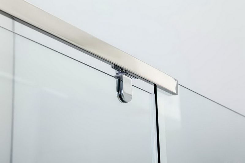 Душевой уголок Black&White Stellar Wind S301-900х900 радиальный профиль Серебристый хром стекло прозрачное