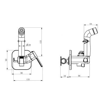 Гигиенический душ встраиваемый RUSH Capri (CA1435-99G), артикул CA1435-99G
