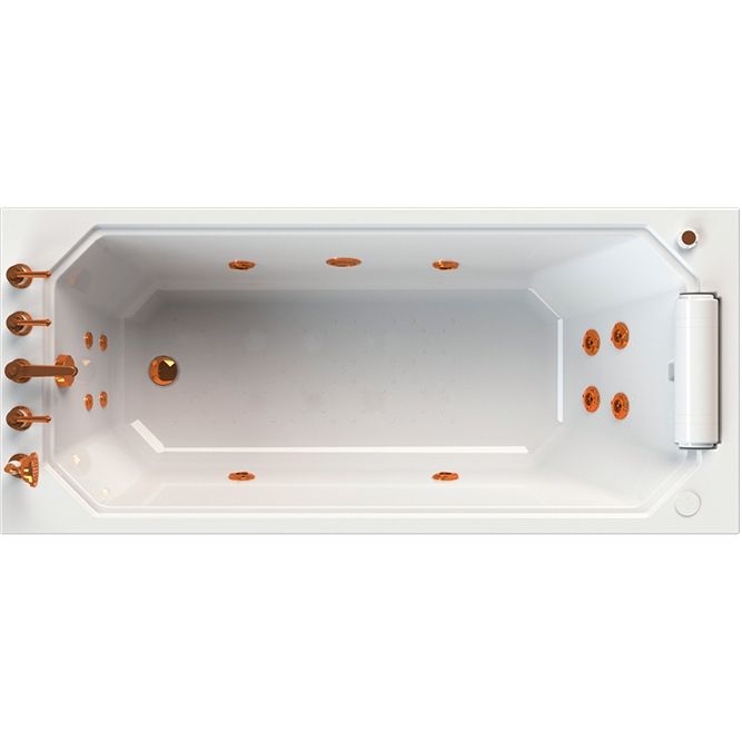 Акриловая ванна Radomir Уэльс 170x75 с гидромассажем Chrome-K1