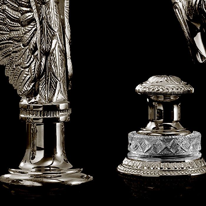 Devon&Devon Excelsior Swan Смеситель для раковины на 3 отверстия, донный клапан. Цвет: блестящий никель., артикул EXC-SW100NK