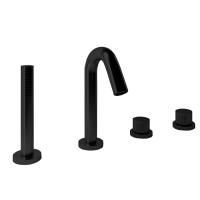 Bongio Time 2020 Смеситель для ванны из нержавеющей стали на 4 отв, с ручной лейкой, цвет черный матовый