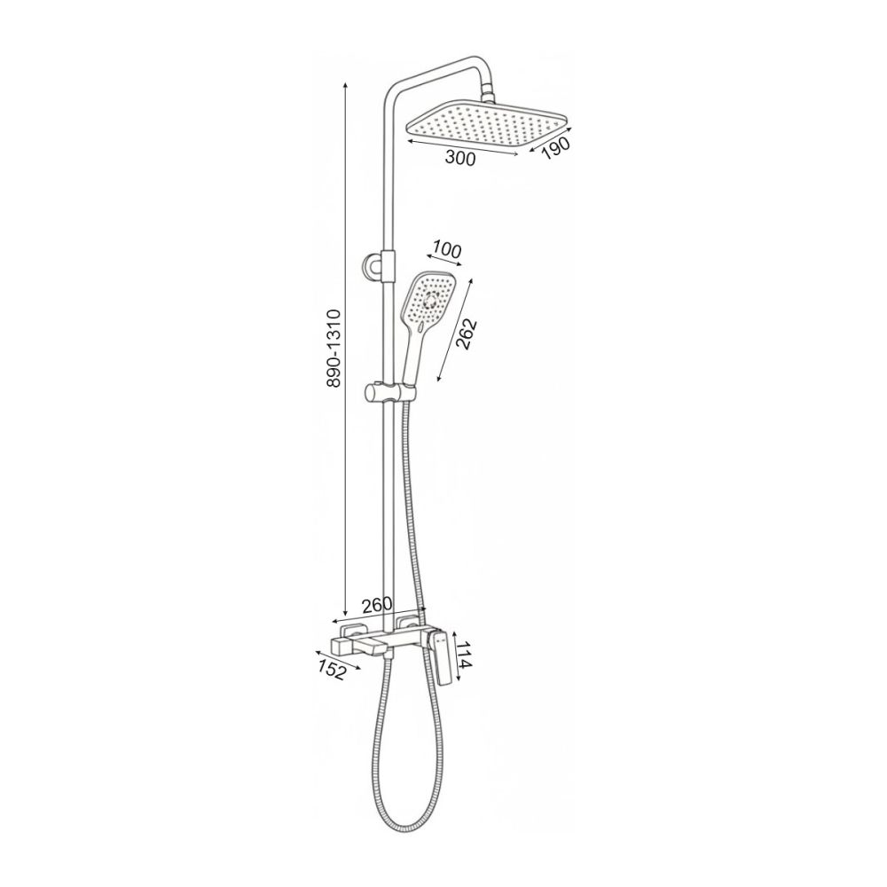 Душевая система Maretti Torino-GR TR21RYN323, графит, артикул TR21RYN323