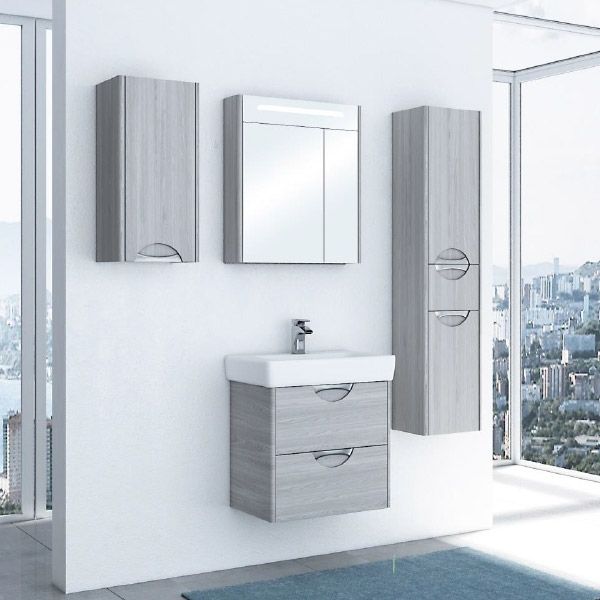 Шкаф пенал Акватон Сильва 32 с корзиной для белья 1A215603SIW5L L Дуб макиато