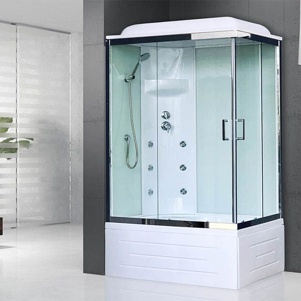 Душевая кабина Royal Bath BP 100х80 RB8100BP3-WT-CH-L с гидромассажем профиль Хром задняя стенка Белая Душевая кабина Royal Bath BP 100х80 RB8100BP3-WT-CH-L с гидромассажем профиль Хром задняя стенка Белая