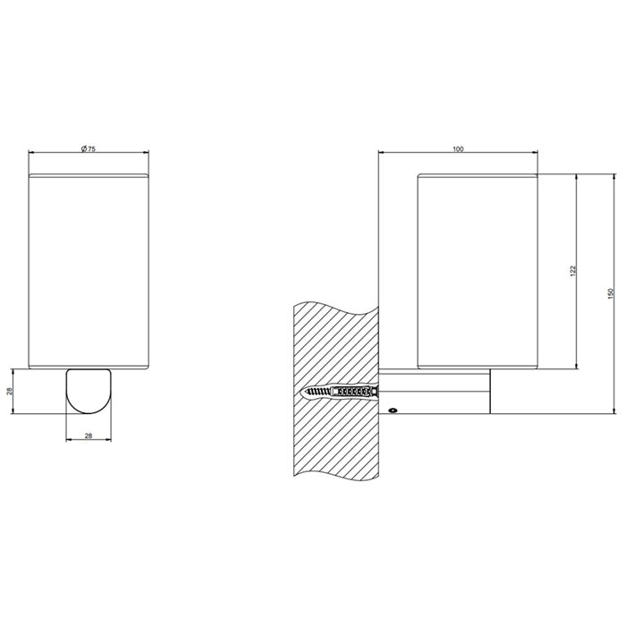 GESSI Rilievo Стакан настенный, цвет: хром