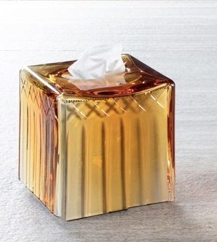 Stil Haus Queen Ambra, настольная емкость для бумажных салфеток из хрусталя, цвет янтарь