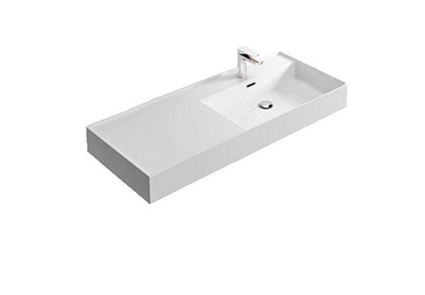 Hidra Kiub, накладная/подвесная прямоугольная раковина 121x46x12h см, чаша справа, цвет черный матовый