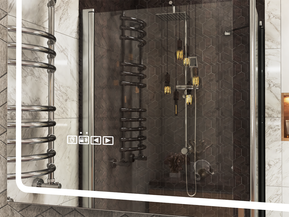 Зеркало VIGO Eva Media L 1000, 100 см, артикул Eva Media L 1000