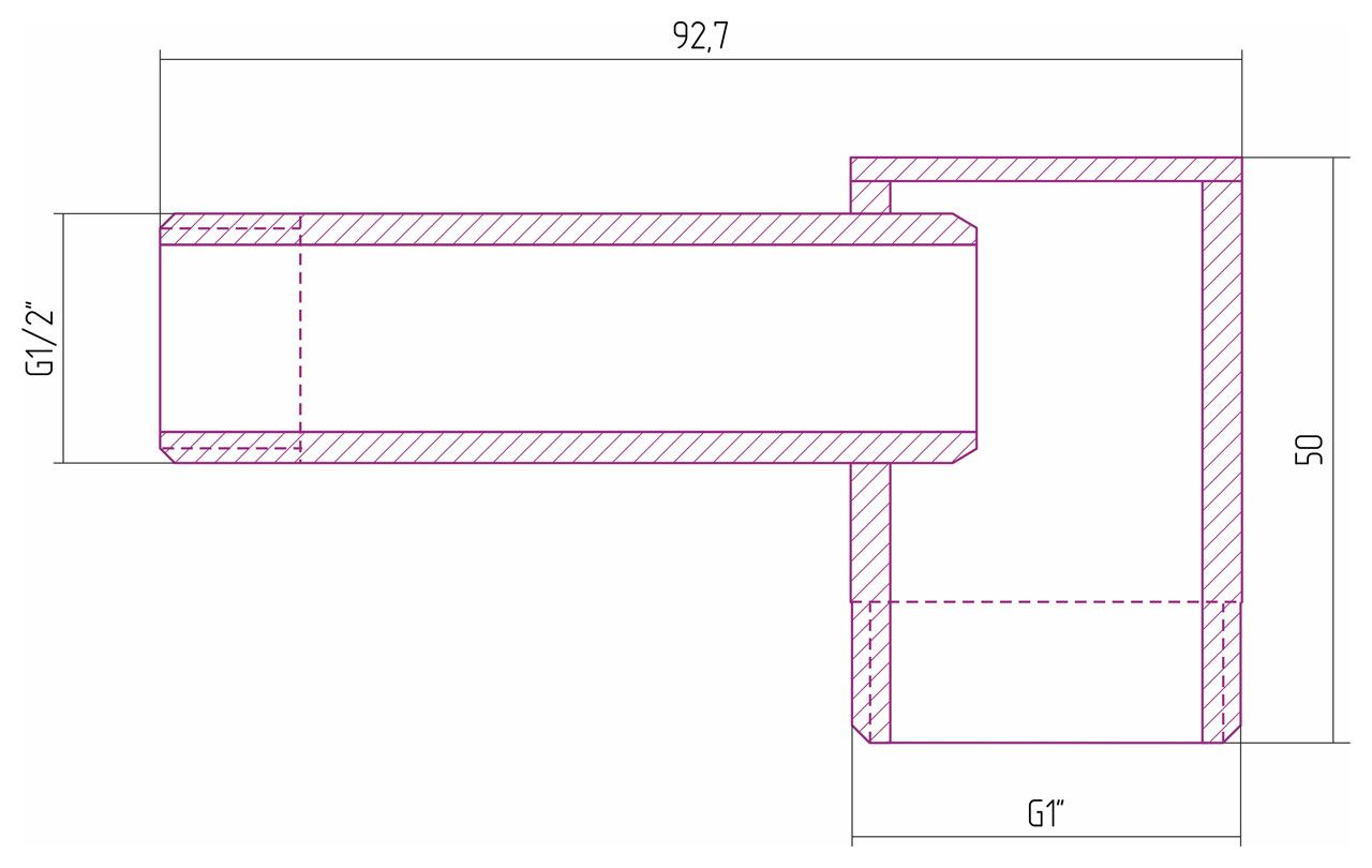Уголок, Сунержа, переходной, присоединительный размер-НР G 1" / НР G 1/2", для водяных полотенцесушителей, ширина,мм-93, глубина,мм-50, высота,мм-32, материал-нержавеющая сталь, цвет-золото, артикул 03-1506-0112