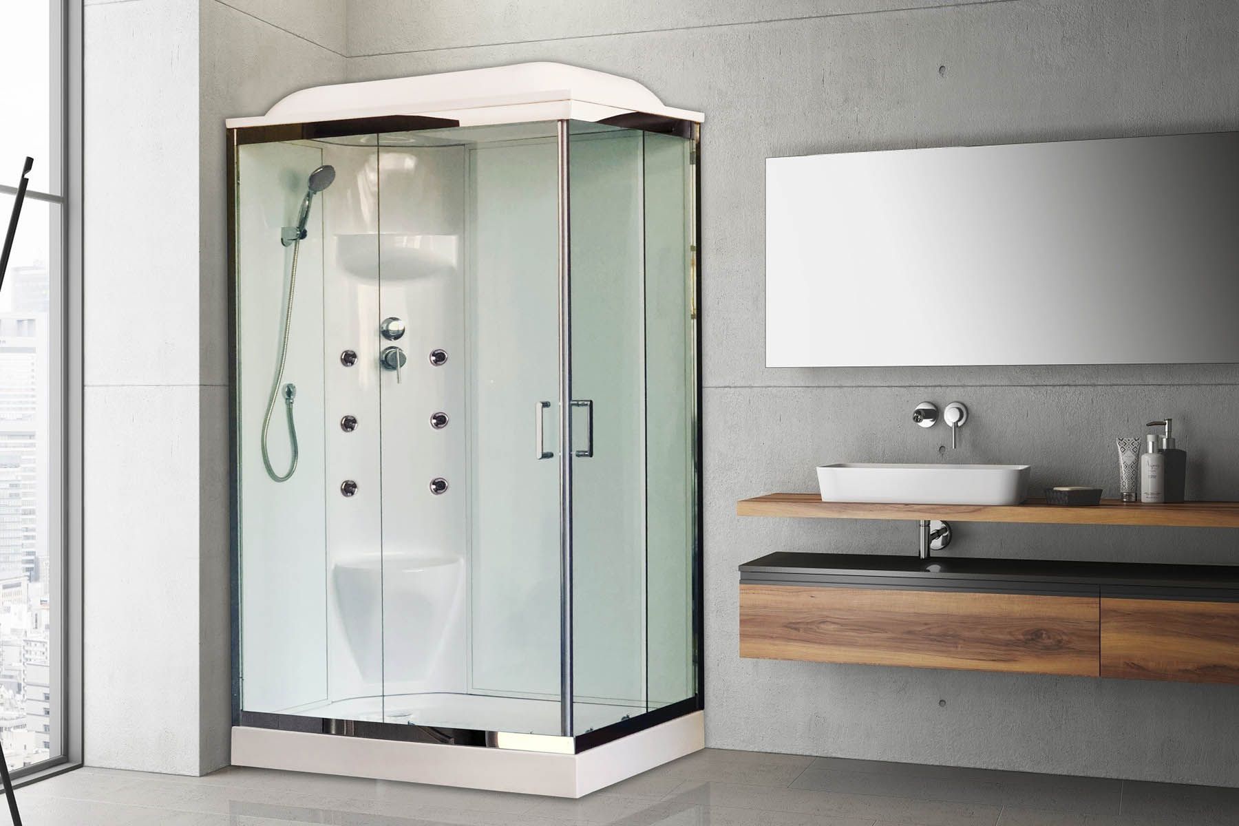 Душевая кабина Royal Bath RB 8120HP7-WT-CH (белое/прозрачное) левая Душевая кабина Royal Bath RB 8120HP7-WT-CH (белое/прозрачное) левая