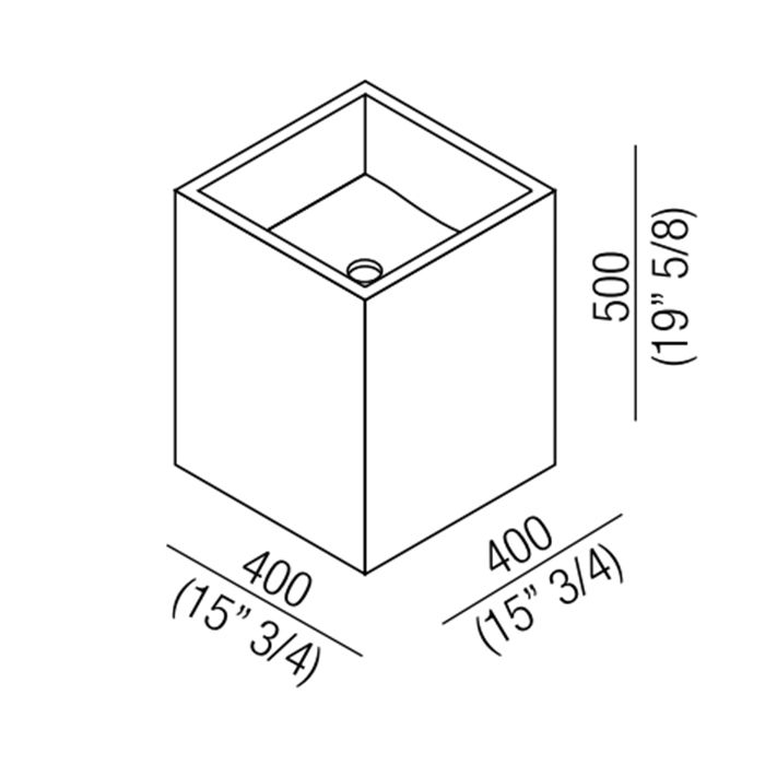 Agape Cube Раковина подвесная 40x40x50 см, со сливом черного цвета, квадратная, без отв., цвет: натуральный дуб Agape Cube Раковина подвесная 40x40x50 см, со сливом черного цвета, квадратная, без отв., цвет: натуральный дуб