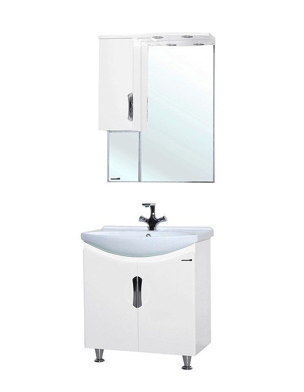 Зеркало со шкафом Bellezza Лагуна 65 4612110002018 с подсветкой L Белое