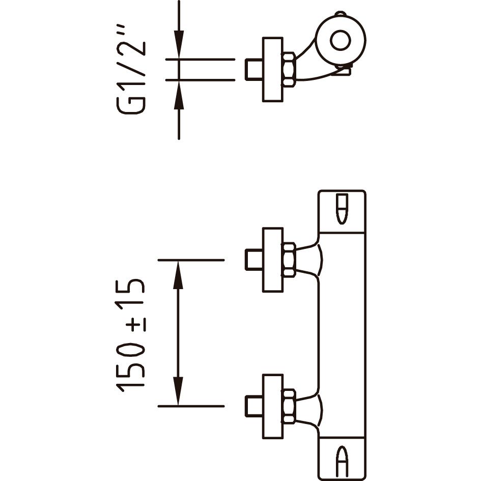 NINE URBAN Смеситель термостатический для душа, хром