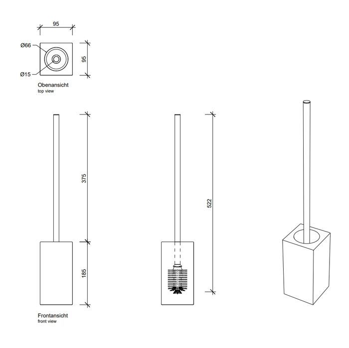 Decor Walther DW 6250 Туалетный ершик h60см, напольный, фарфор, цвет: белый / хром ЗАКАЗ ПО ЗАПРОСУ