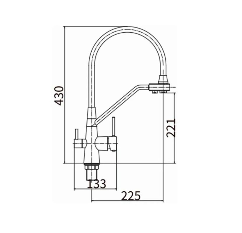 Смеситель для кухни с гибким изливом FASHUN A4382-12, хром