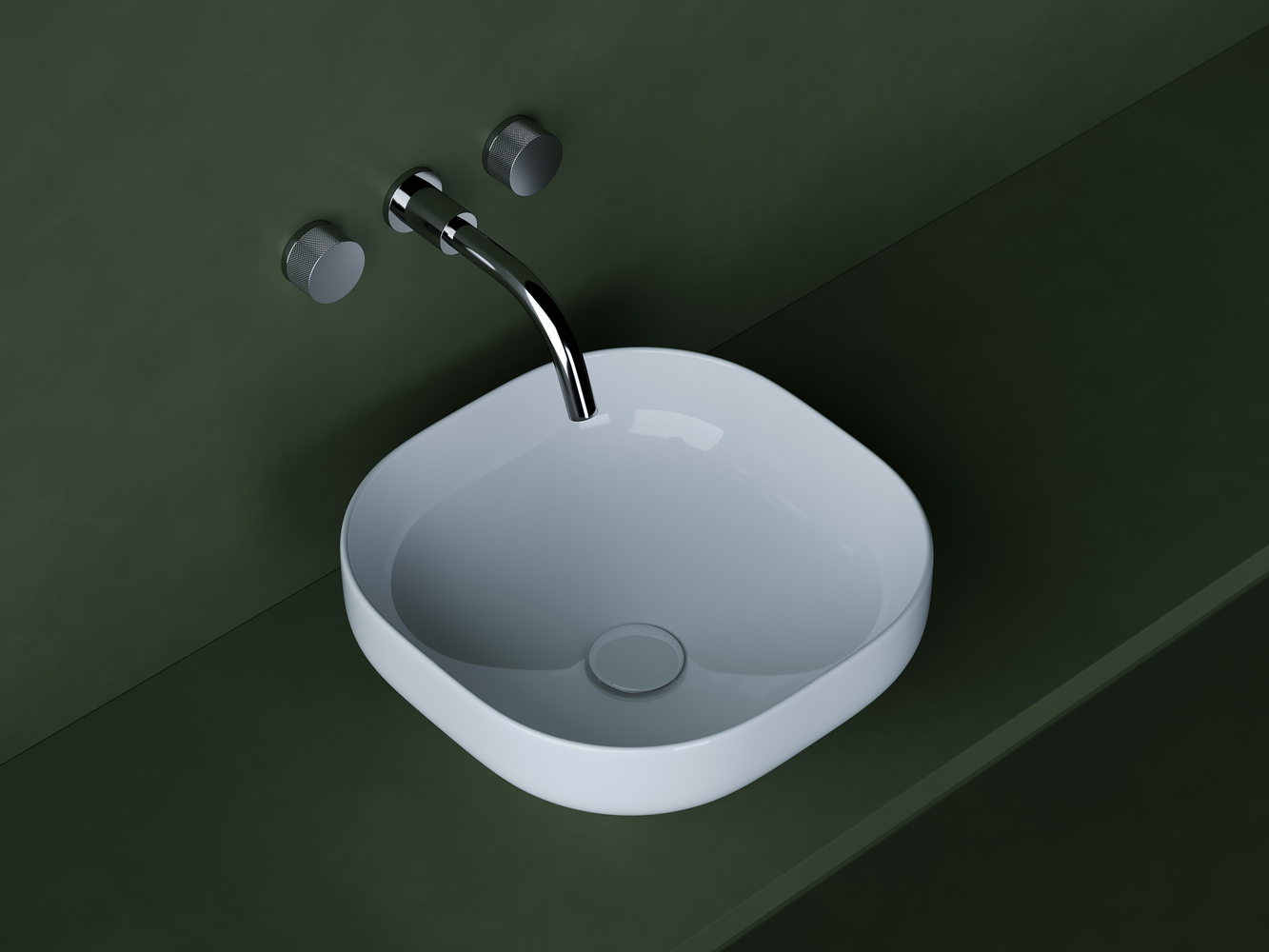 Умывальник чаша накладная квадратная Элемент (Element) 380x380x150мм, артикул CN5032