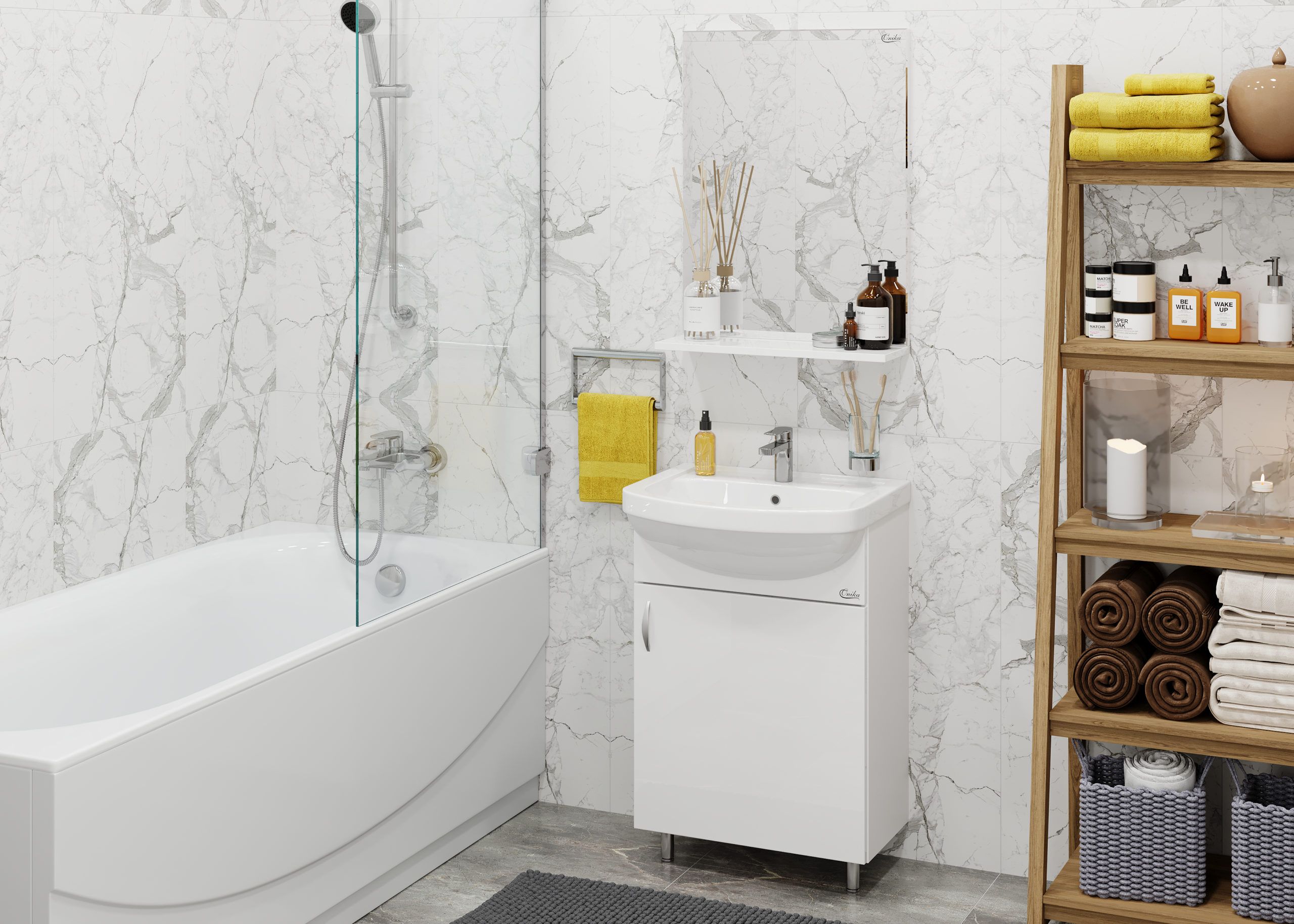 Комплект ONIKA ЭКО 52 (3в1: тумба+раковина+зеркало)