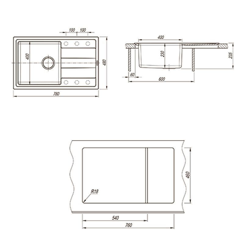 Кухонная мойка Florentina КОМБИ 21.395.D0780.307, серый шёлк, артикул 21.395.D0780.307