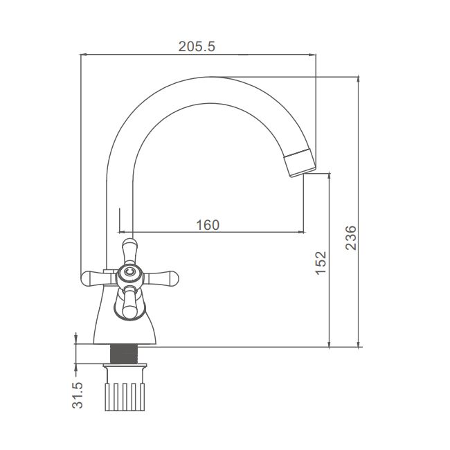 Смеситель для раковины Prohanss P10.13, хром