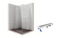 Душевой уголок Ambassador Diamond 12011108L-ST3, прямоугольный, линейный трап, 120х90