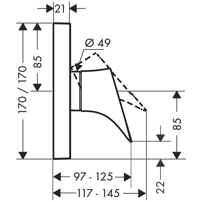 AX Starck Organic Смеситель для душа , цвет полированное золото
