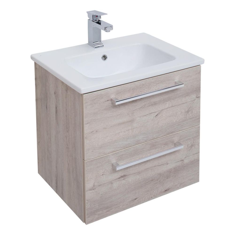 Тумба с раковиной подвесная Dreja Gio 60 см, дуб кантри, артикул 77-0102D-com