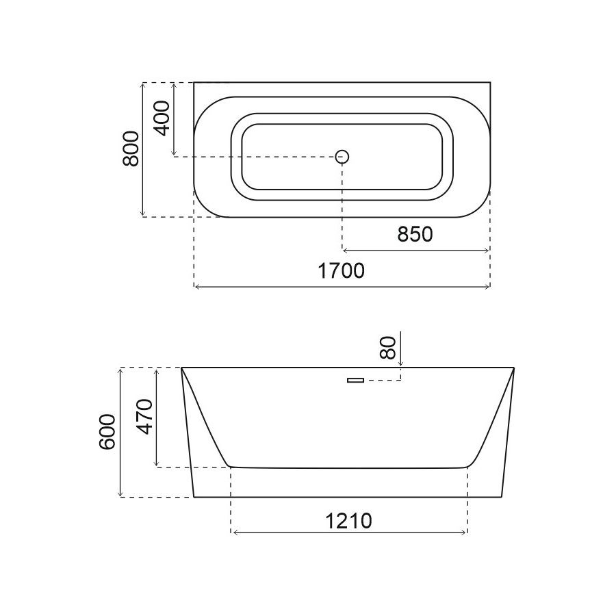 Ванна акриловая SMARTFLOW Prime SMF8625-1.7, 170x80 см, артикул SMF8625-1.7