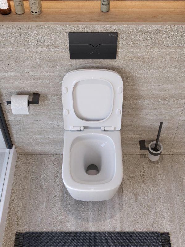 KRAFT-TOR Унитаз подвесной безободковый со смывом "Торнадо", с сиденьем дюропласт soft close BB7106CH-TOR/SC, артикул BB7106CH-TOR/SC