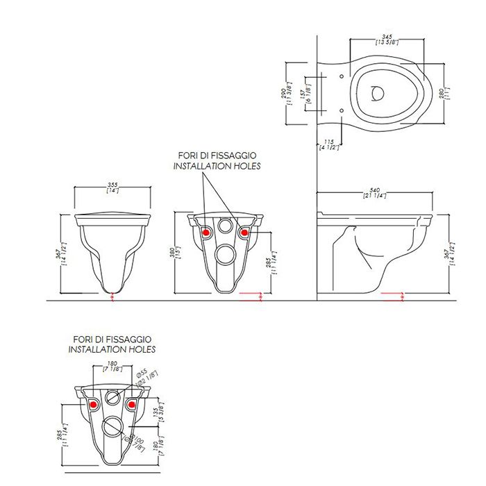 Devon Westminster Унитаз подвесной 35,5x36,7x 54, цвет: белый