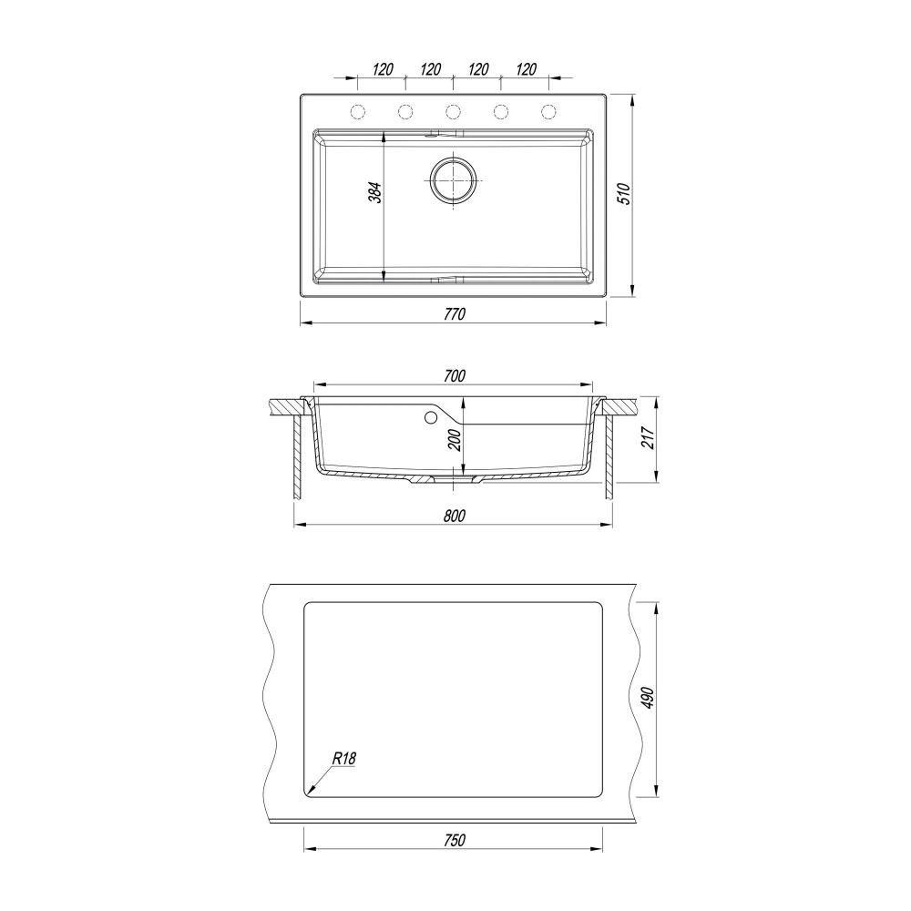 Кухонная мойка Florentina РОМИЯ 20.495.E0770.107, песочный, артикул 20.495.E0770.107