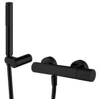 Fima Carlo Frattini Spillo Tech Смеситель для душа, настенный, с ручным душем, цвет: чёрный матовый