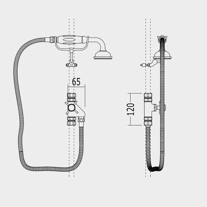 Devon Ручной душ с переключателем и держат, для термостата MARM74 и душа на стойке MARK3182, с ручкой белой, цвет: хром