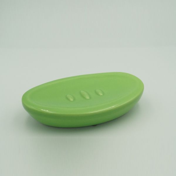 Настольная керамическая мыльница Zefiro, цвет хром-зелёная керамика