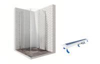 Душевой уголок Ambassador Diamond 12011101-ST4, полукруглый, линейный трап, 90х90