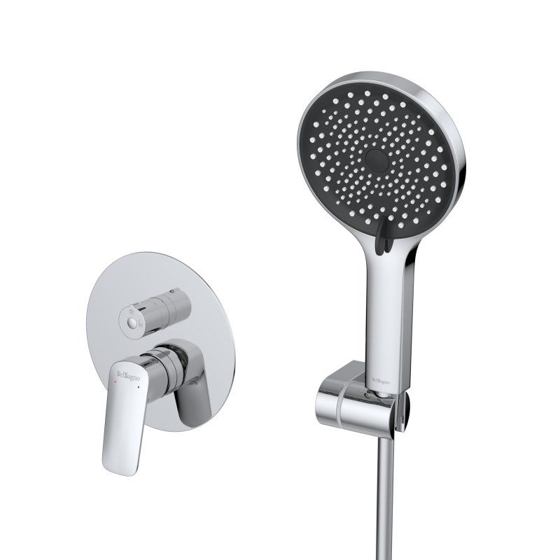 MARINO Душевой комплект встраиваемый с изливом (смеситель встраиваемый, верхний душ, ручной душ со шлангом, штуцер с держателем),хром MARINO-VDSET-CRM, артикул MARINO-VDSET-CRM