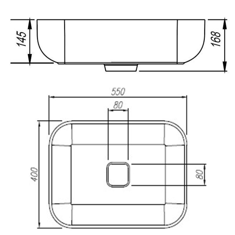 Раковина Florentina Наоми 55 см 10.330.00550.302, антрацит, артикул 10.330.00550.302