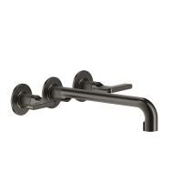 GESSI INCISO Встраиваемый смеситель для раковины на 3 отверстия с изливом 255-235мм (внешние части), цвет: nero XL