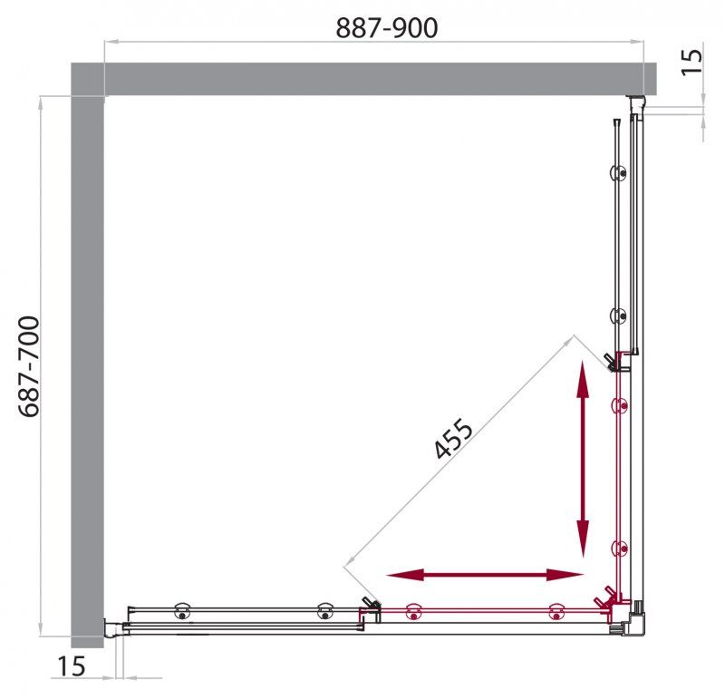 Душевой уголок BELBAGNO UNO-AH-2