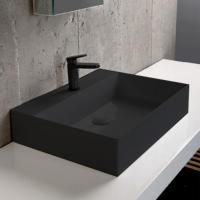 AZZURRA ELEGANCE Squared раковина подвесная/накладная  60х45см с 1 отв. под смеситель , цвет carbone AZZURRA ELEGANCE Squared раковина подвесная/накладная  60х45см с 1 отв. под смеситель , цвет carbone