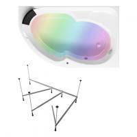 Комплект 4 в 1 Lavinia Boho Grance Hill S3-370317PR, акриловая ванна 170x105 см (правый разворот), усиленный каркас, мягкий подголовник, хромотерапия