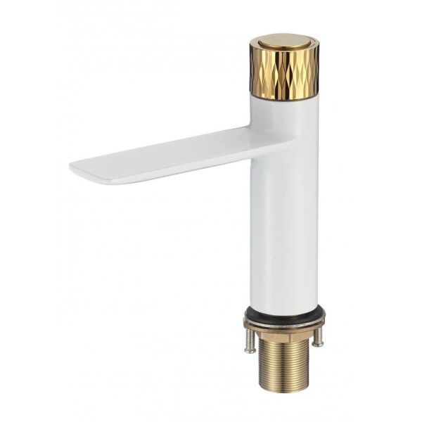 Смеситель для раковины Savol S-601810WB, белый/золото