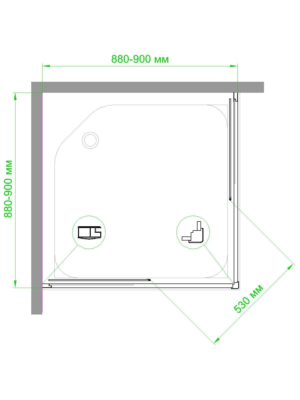Душевой уголок Royal Bath RB HPD-T-BL 90х90х185 (прозрачное)