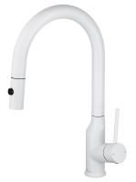 Смеситель для кухни с выдвижным изливом WONZON & WOGHAND, Белый матовый (WW-A21252-MW)