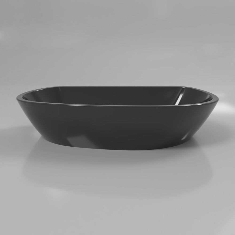 Умывальник WHITECROSS Ametrine 60x37 (черный глянец) иск. камень