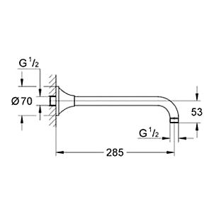 Душевой кронштейн GROHE Rainshower Grandera 285 мм, хром (27986000) Душевой кронштейн GROHE Rainshower Grandera 285 мм, хром (27986000)