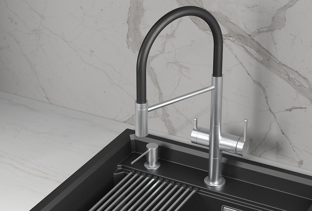 Смеситель для кухни GRANULA (8277, НЕРЖ), артикул 8277, НЕРЖ